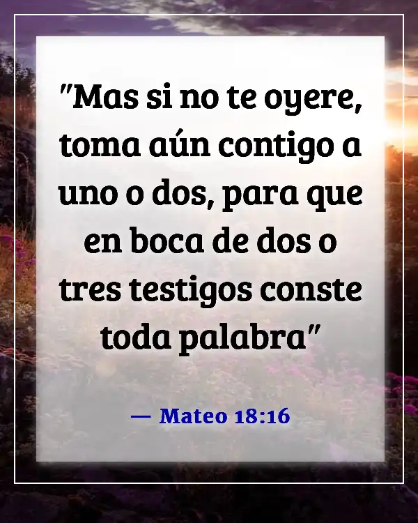 Versículos de la Biblia sobre acusar a otros (Mateo 18:16)