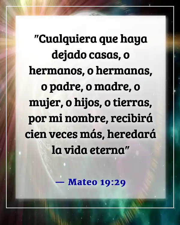 Versículo bíblico sobre la separación familiar (Mateo 19:29)