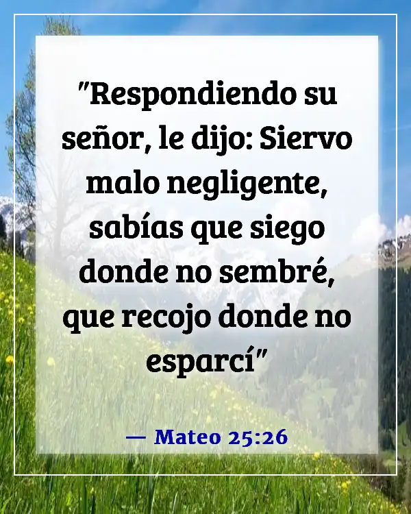 Versículo de la Biblia sobre la pereza como un pecado (Mateo 25:26)