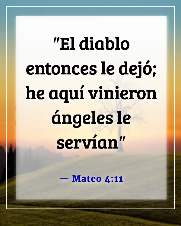 Versículos de la Biblia sobre los ángeles que se regocijan en el cielo (Mateo 4:11)