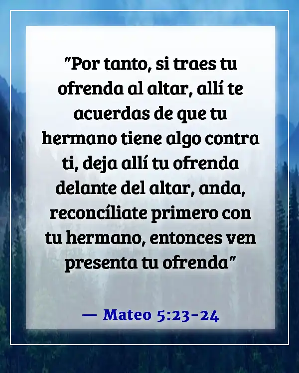 Versículos de la Biblia sobre la resolución de conflictos (Mateo 5:23-24)