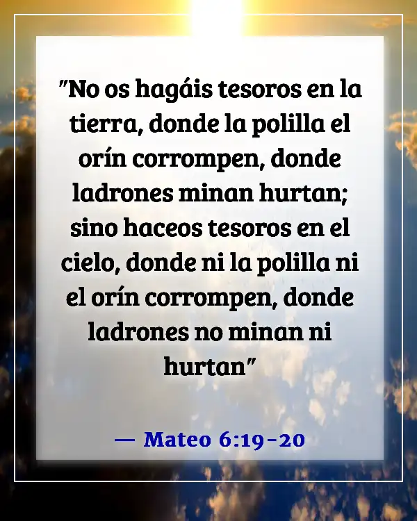 Versículos de la Biblia sobre la esperanza del cielo (Mateo 6:19-20)