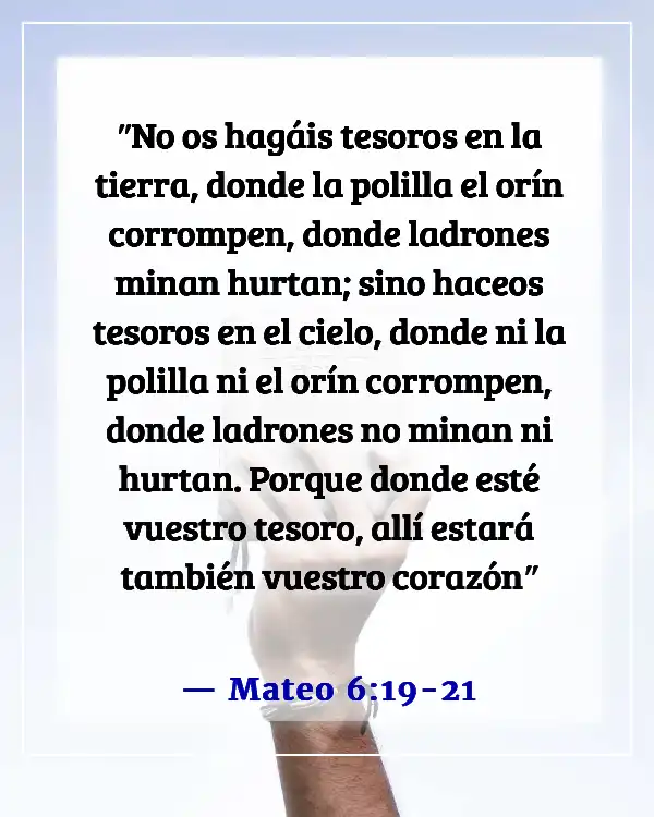 Versículo bíblico sobre perder cosas materiales (Mateo 6:19-21)