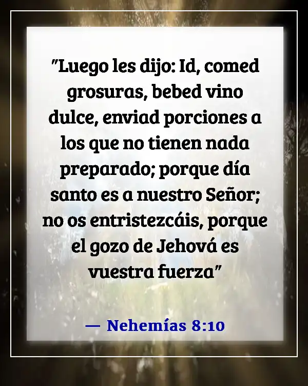 Versículos de la Biblia sobre el gozo al mundo, el Señor ha venido (Nehemías 8:10)