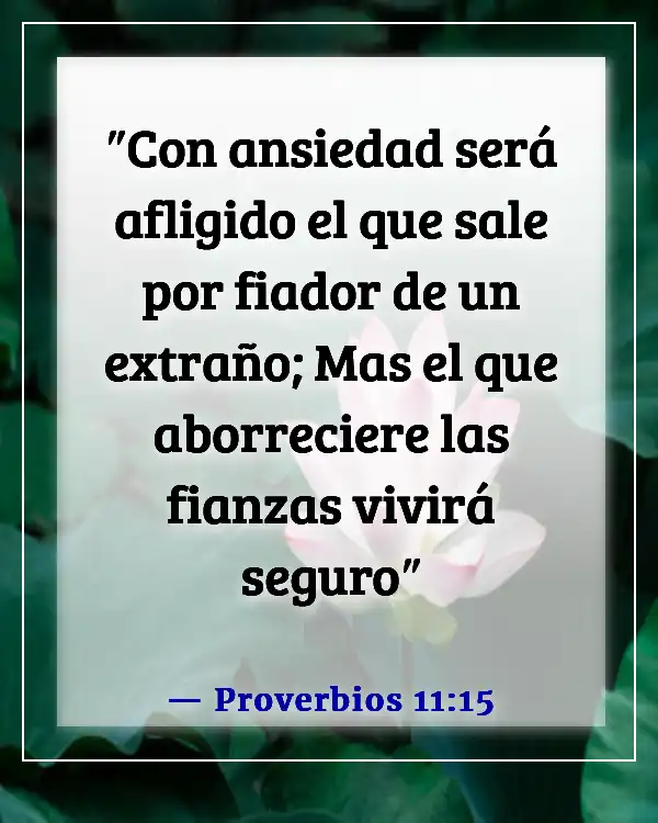 Versículo bíblico sobre pedir prestado dinero con interés (Proverbios 11:15)