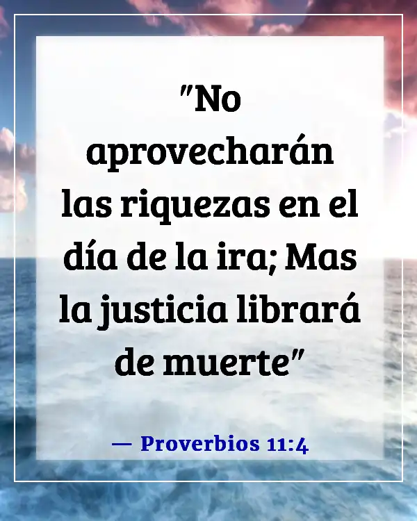 Versículos bíblicos sobre advertencia a los ricos (Proverbios 11:4)