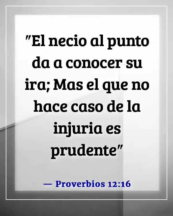 Versículos de la Biblia sobre el control de las emociones y la ira (Proverbios 12:16)