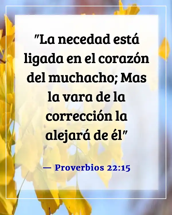 Versículos de la Biblia sobre la disciplina (Proverbios 22:15)