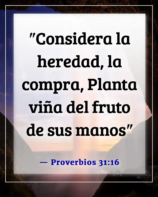 Versículos de la Biblia sobre la mujer sabia (Proverbios 31:16)