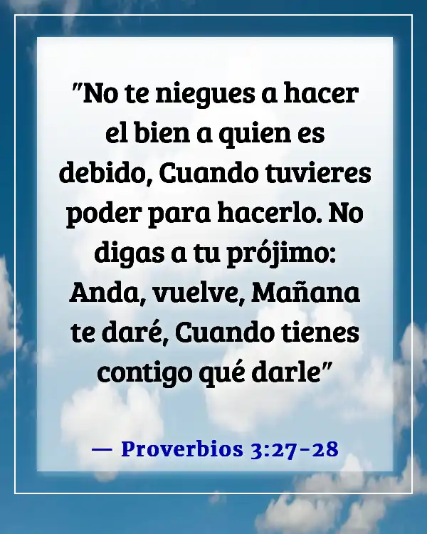 Versículo bíblico sobre pedir prestado dinero con interés (Proverbios 3:27-28)