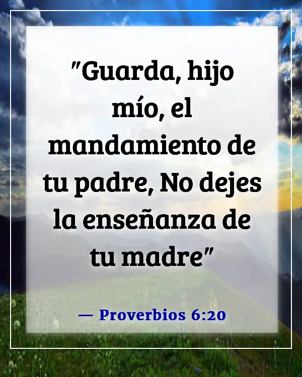 Versículo de la Biblia sobre el amor de una madre por su hijo (Proverbios 6:20)