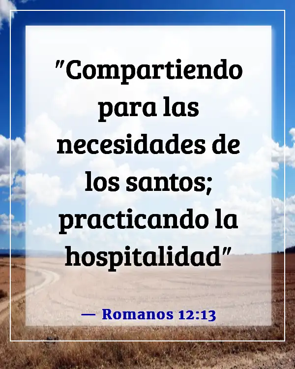 Versículo de la Biblia sobre compartir tus bendiciones con los demás (Romanos 12:13)