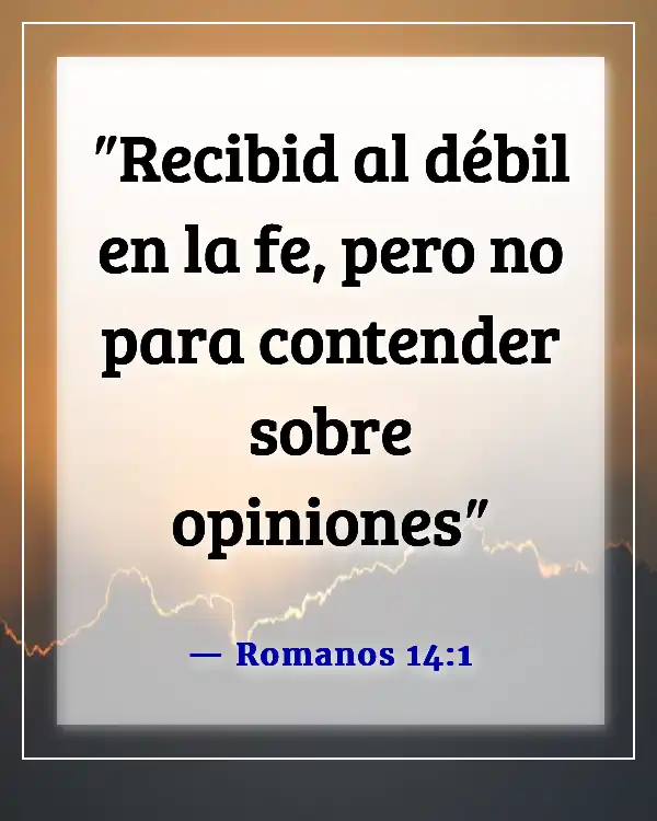 Versículo de la Biblia sobre cuestionar la fe de alguien (Romanos 14:1)