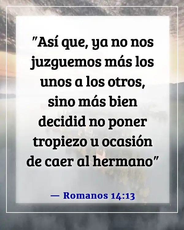 Versículo de la Biblia sobre cuestionar la fe de alguien (Romanos 14:13)