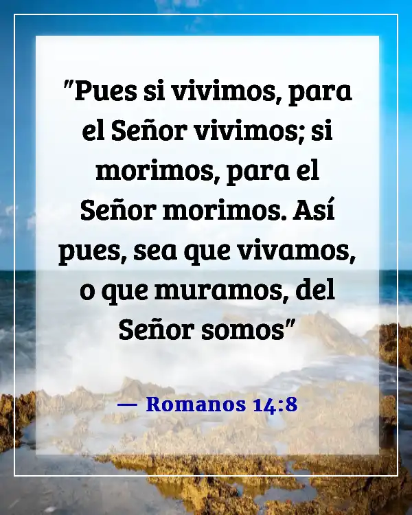 Versículos de la Biblia sobre la celebración de la vida después de la muerte (Romanos 14:8)