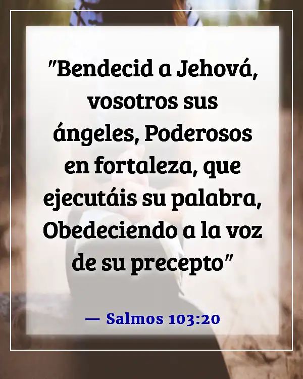 Versículos de la Biblia sobre los ángeles que se regocijan en el cielo (Salmos 103:20)