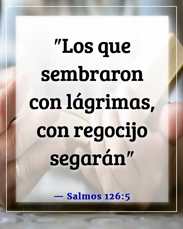 Versículos de la Biblia sobre encontrar gozo en tiempos difíciles y ser alegre (Salmos 126:5)