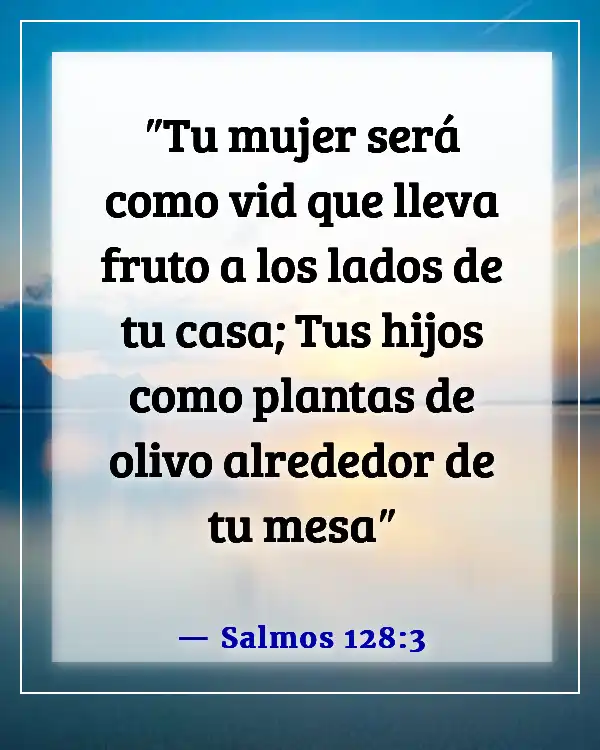 Versículos de la Biblia sobre cuidar primero de tu familia (Salmos 128:3)