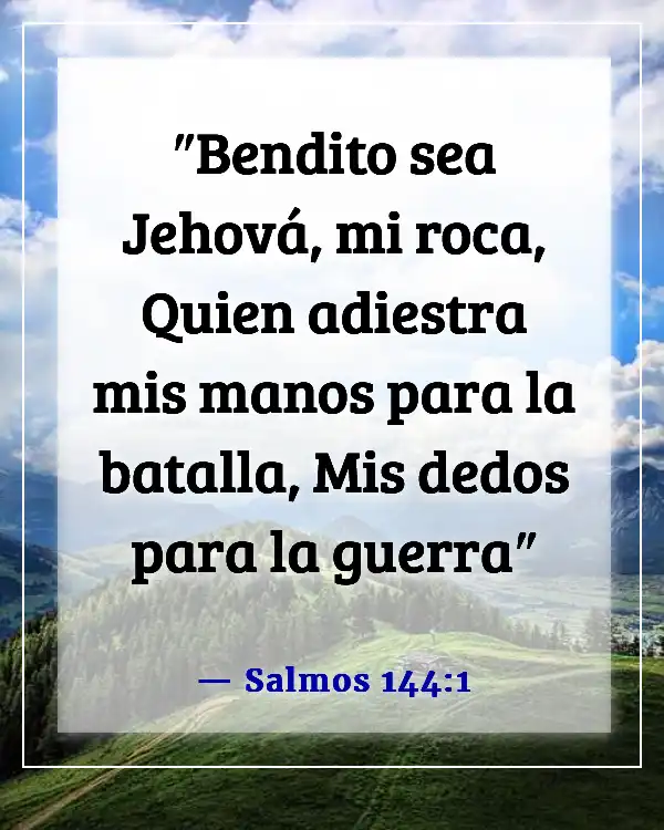 Versículos de la Biblia sobre ponerse la armadura completa de Dios (Salmos 144:1)