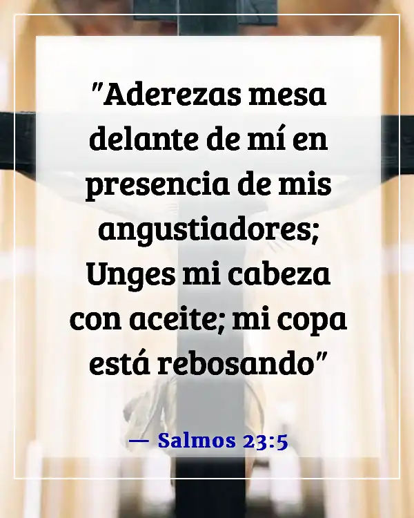 Versículo de la Biblia sobre bendiciones alimenticias (Salmos 23:5)