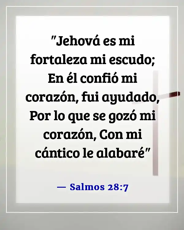 Versículos de la Biblia sobre encontrar gozo en el Señor (Salmos 28:7)