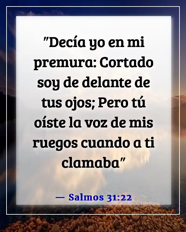 Versículos de la Biblia sobre clamar a Dios por ayuda (Salmos 31:22)