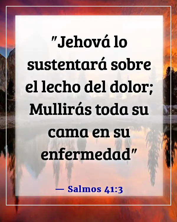 Versículos de la Biblia sobre el dolor físico y la sanación (Salmos 41:3)