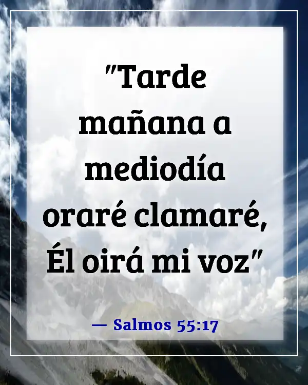 Versículos de la Biblia sobre clamar a Dios por ayuda (Salmos 55:17)