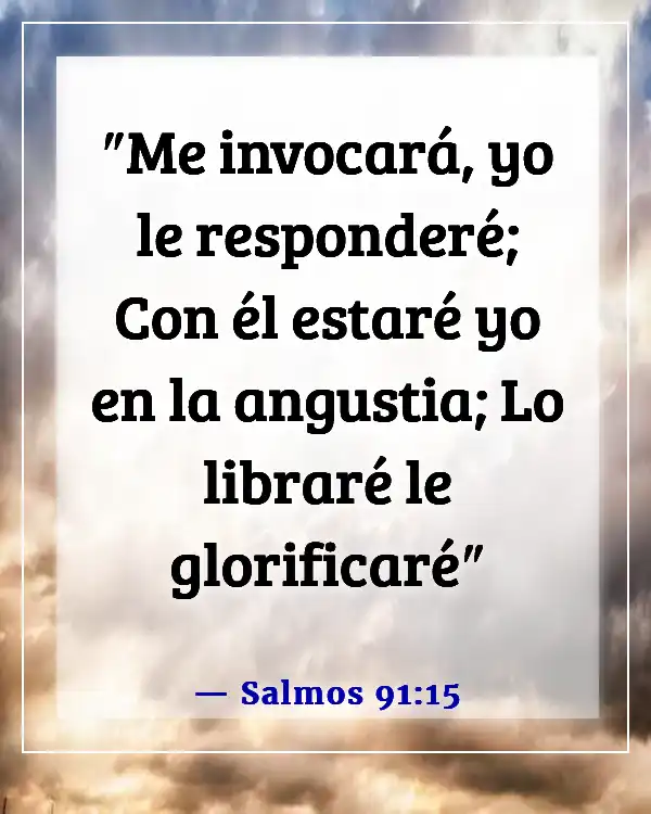 Lucha tus batallas con oración de rodillas versículos de la Biblia (Salmos 91:15)