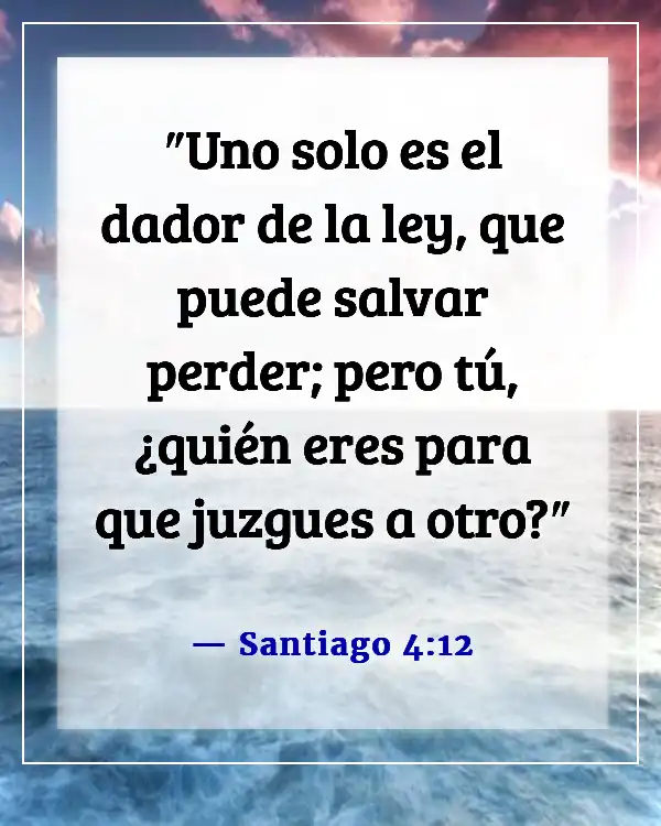 Versículo de la Biblia sobre cuestionar la fe de alguien (Santiago 4:12)