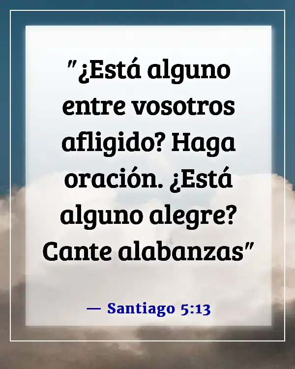 Versículos de la Biblia sobre cantar con alegría (Santiago 5:13)