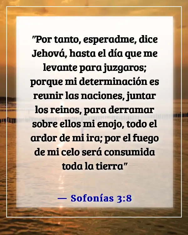 Versículos de la Biblia sobre la destrucción de la Tierra con fuego (Sofonías 3:8)