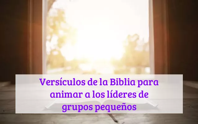 Versículos de la Biblia para animar a los líderes de grupos pequeños